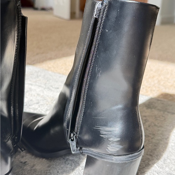 H&M Shiny Black Heeled Boots - Picture 4 of 8